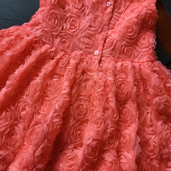 Cherokee rosette neon coral dress - Picture 4 of 4
